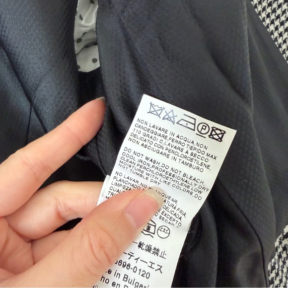 MaxMara Weekend Clueless Wool Blazer Jacket Skirt Set Size 8 Houndstooth Belted - Picture 11 of 16